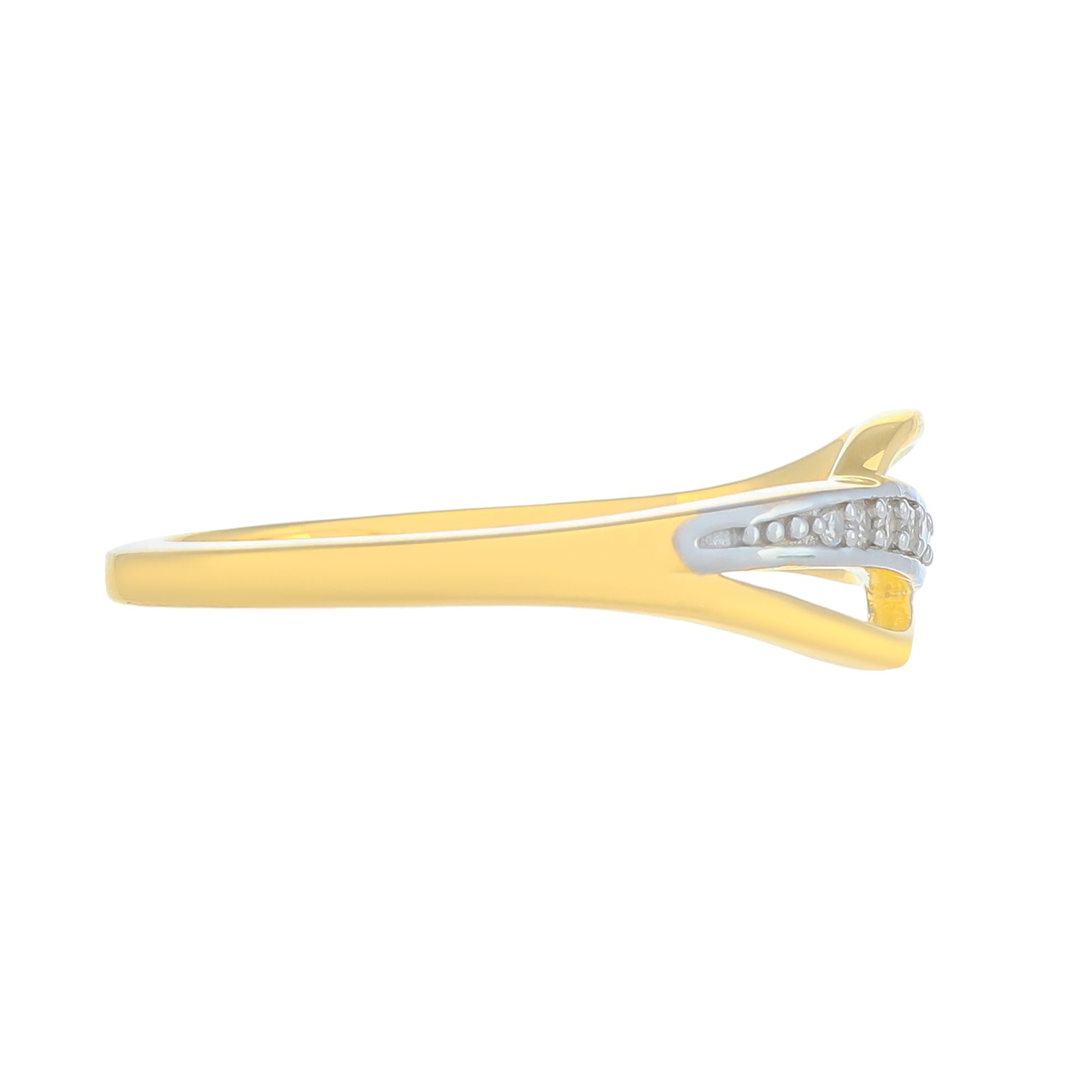 Anillo de Plata Bañada en Oro con Diamante blanco 4 
