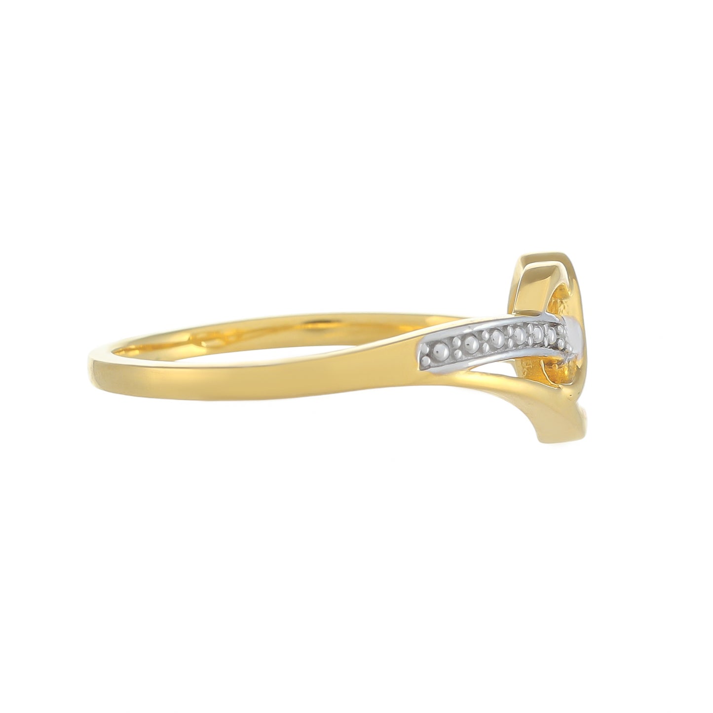 Anillo de Plata Bañada en Oro con Diamante blanco