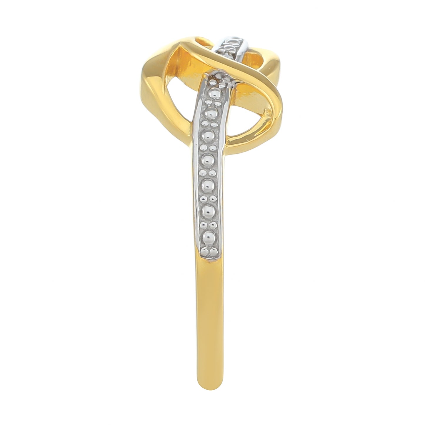 Anillo de Plata Bañada en Oro con Diamante blanco