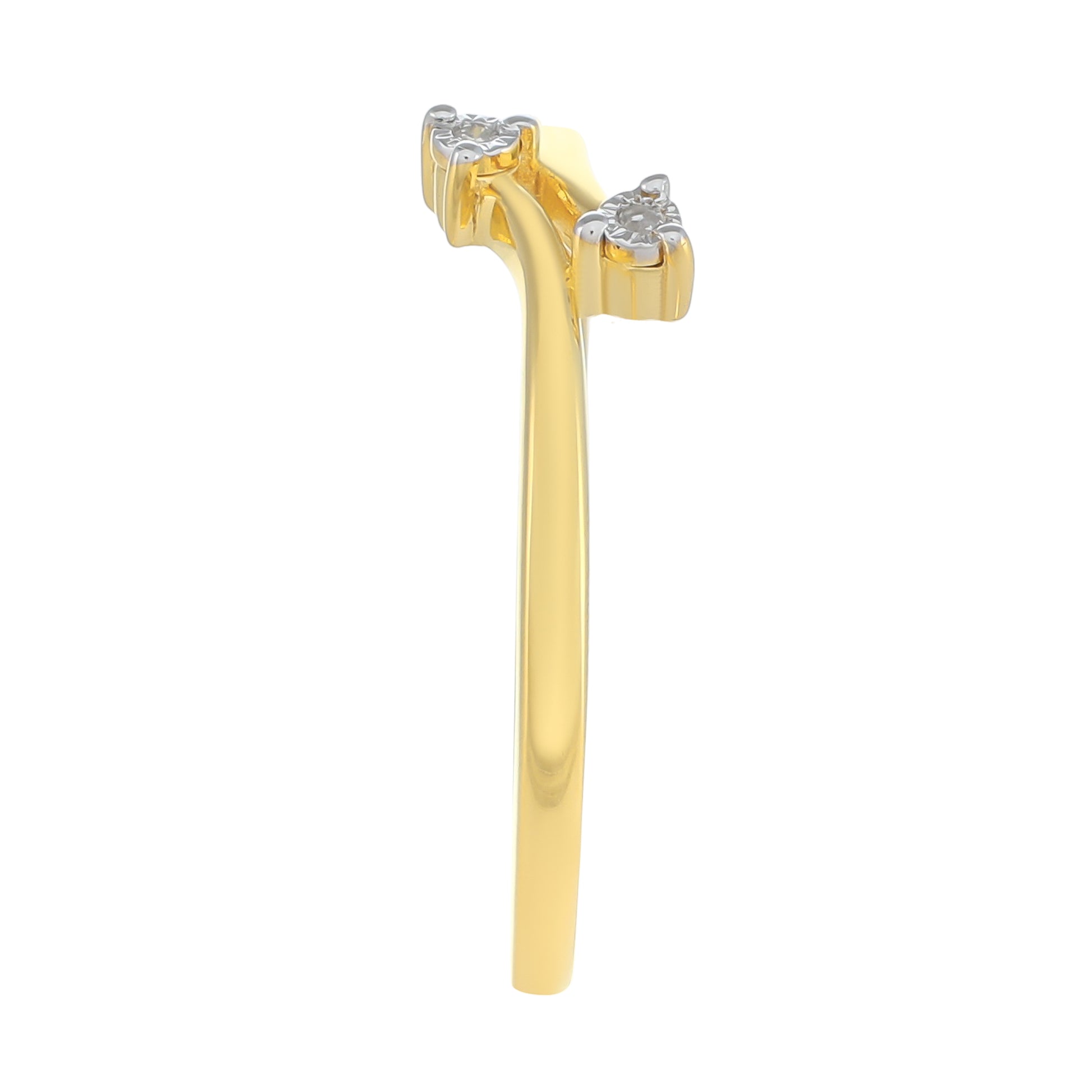 Anillo de Plata Bañada en Oro con Diamante blanco 2 