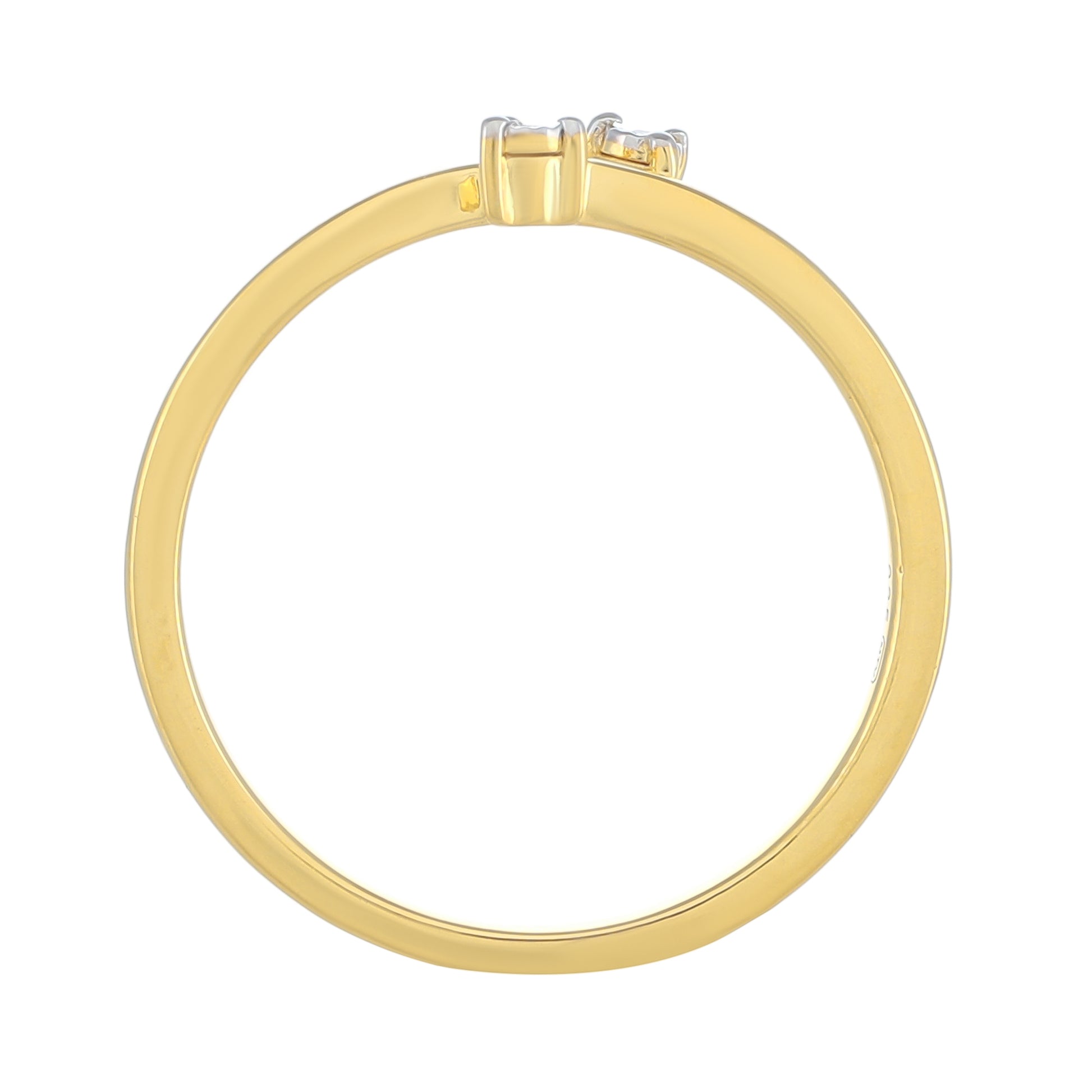 Anillo de Plata Bañada en Oro con Diamante blanco 3 