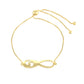 Pulsera de Plata Bañada en Oro con Diamante blanco