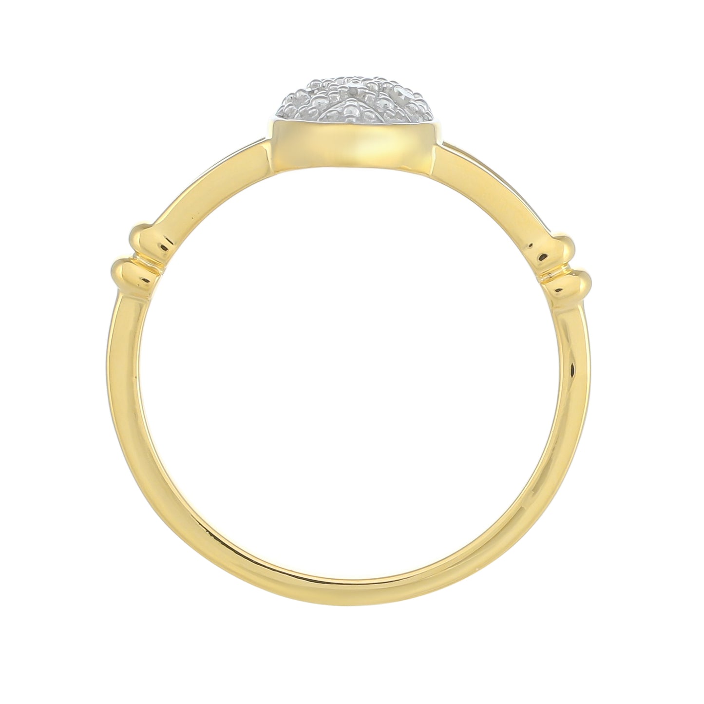 Anillo de Plata Bañada en Oro con Diamante blanco