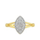 Anillo de Plata Bañada en Oro con Diamante blanco