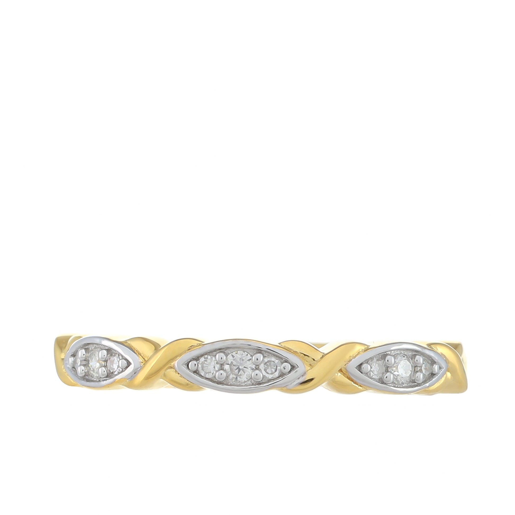 Anillo de Plata Bañada en Oro con Diamante blanco 1 