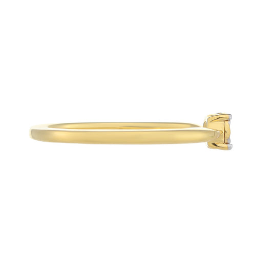 Anillo de Plata Bañada en Oro con Diamante blanco