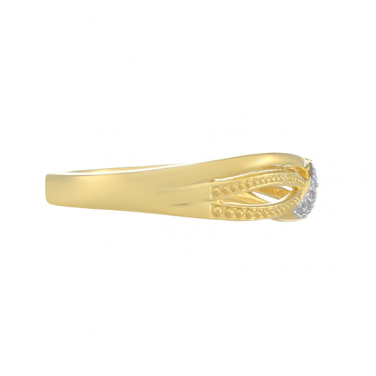 Anillo de Plata Bañada en Oro con Diamante blanco