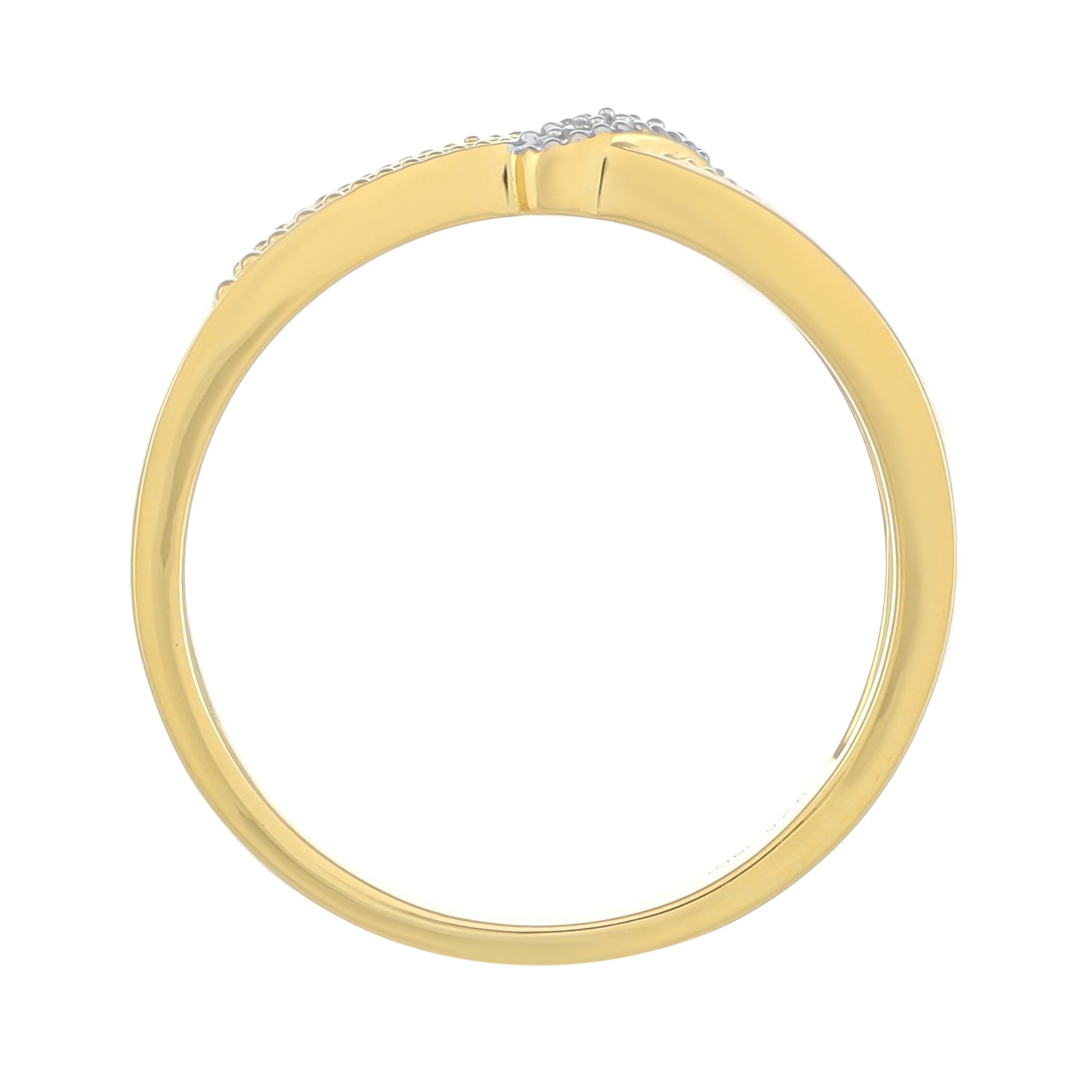 Anillo de Plata Bañada en Oro con Diamante blanco 4 