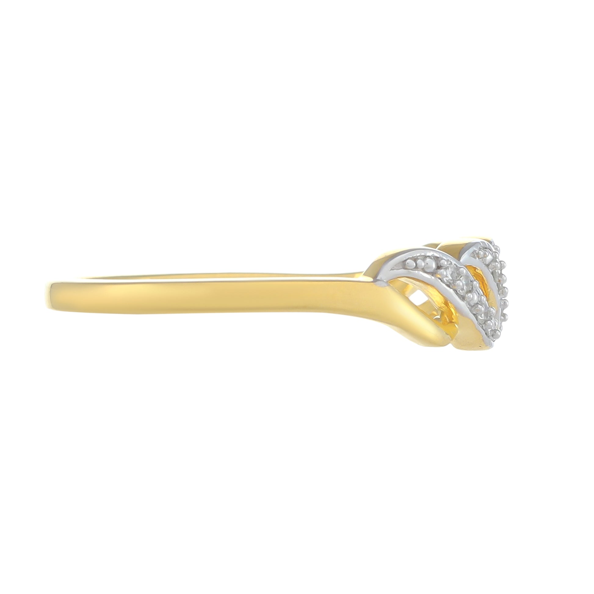 Anillo de Plata Bañada en Oro con Diamante blanco 2 