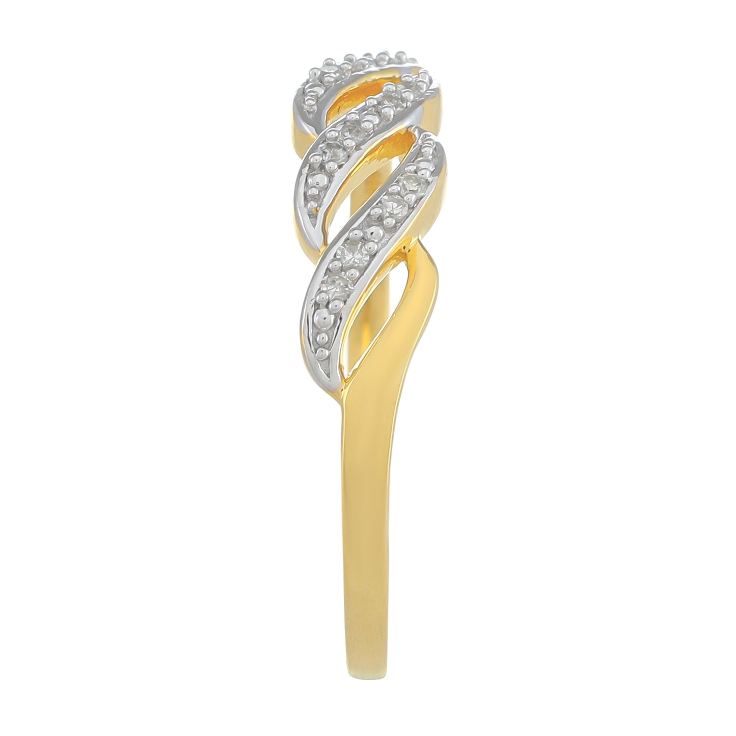 Anillo de Plata Bañada en Oro con Diamante blanco
