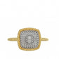 Anillo de Plata Bañada en Oro con Diamante blanco