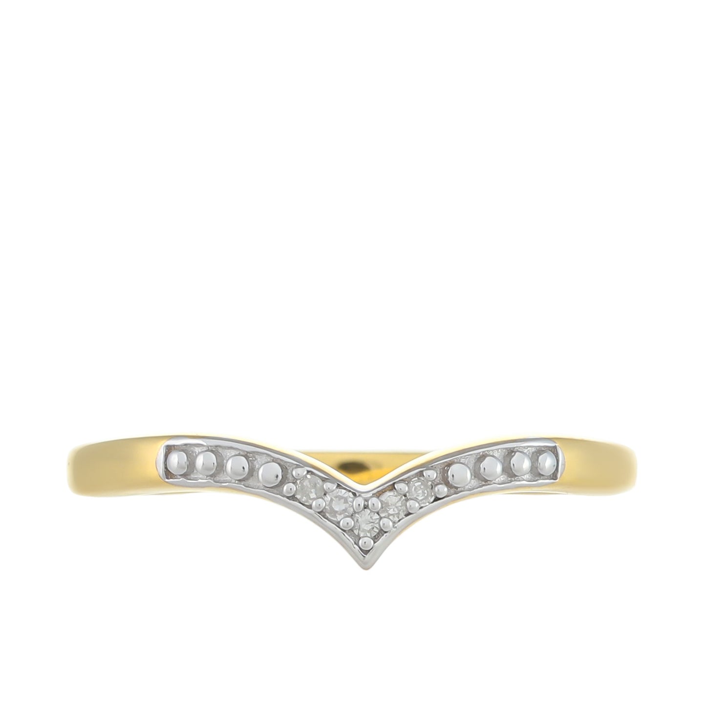 Anillo de Plata Bañada en Oro con Diamante blanco