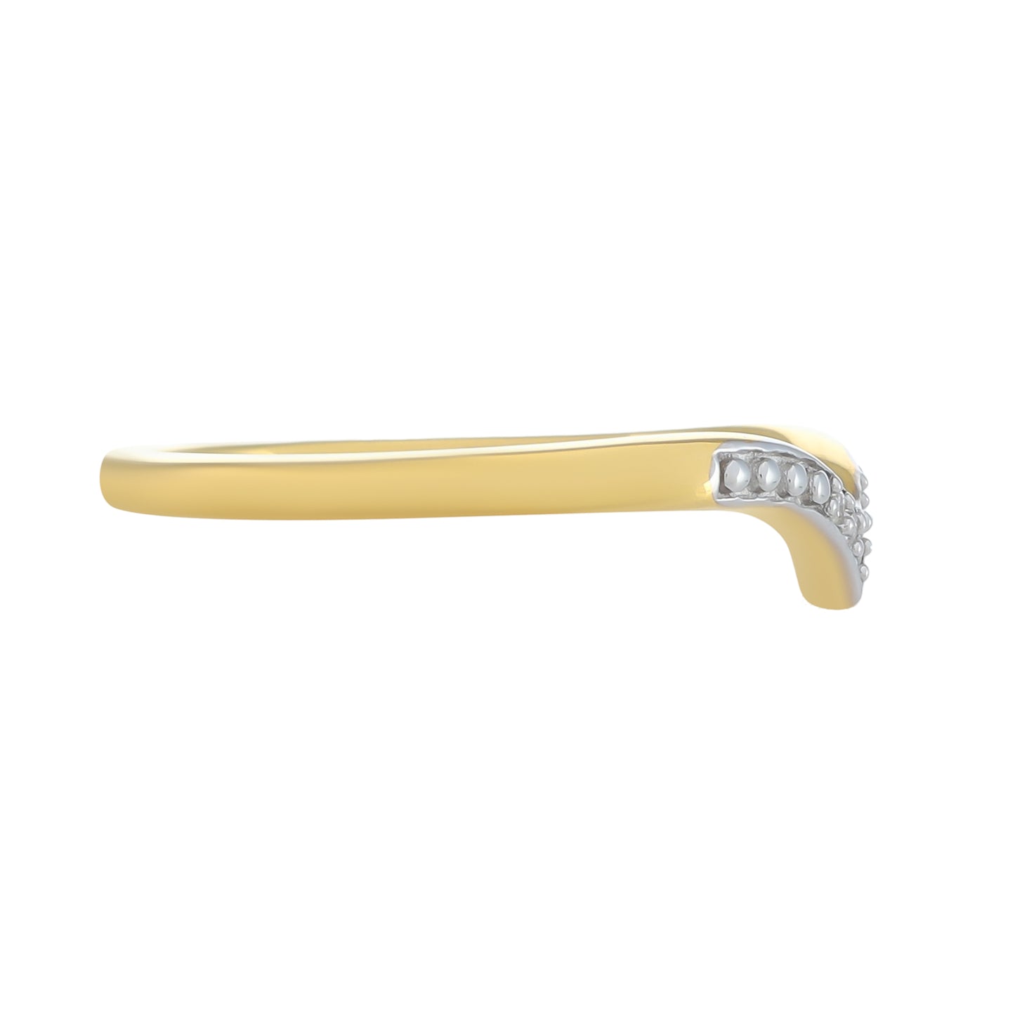 Anillo de Plata Bañada en Oro con Diamante blanco