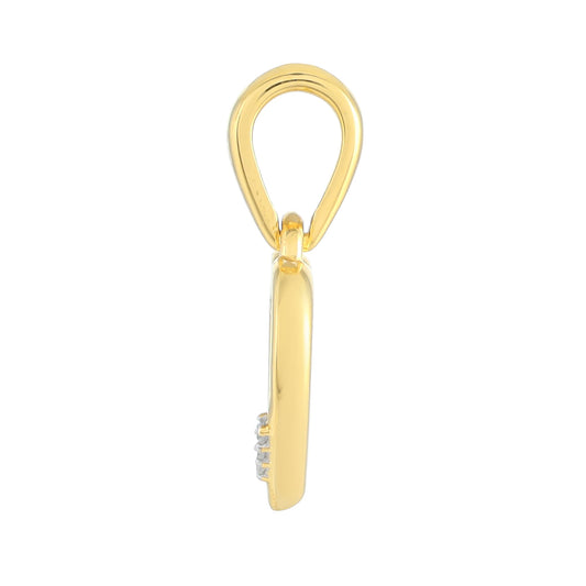 Colgante de Plata Bañada en Oro con Diamante blanco