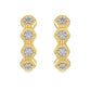 Pendientes de Plata Bañada en Oro con Diamante blanco