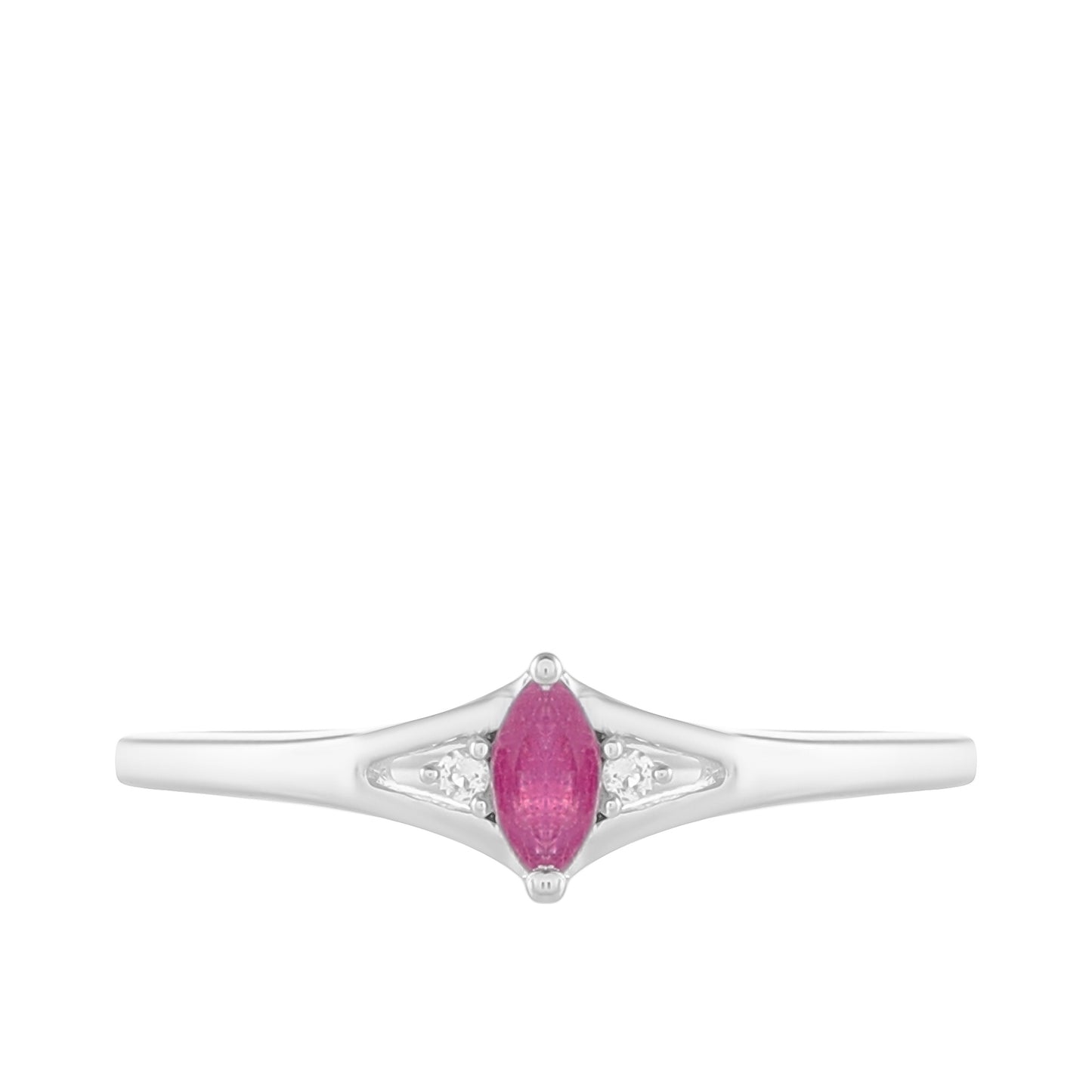 Anillo de Plata con Rubí de Tailandia y Topacio Blanco