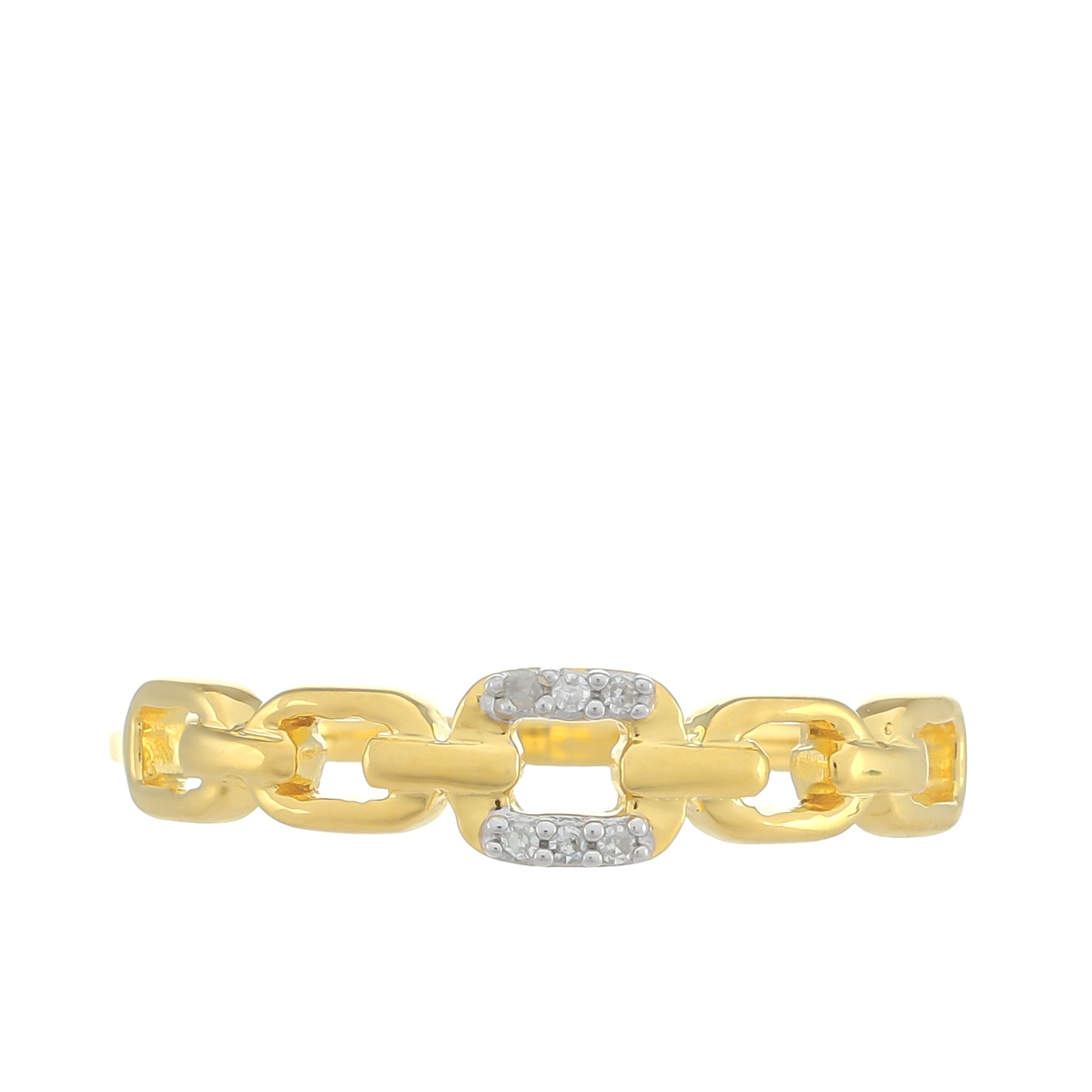 Anillo de Plata Bañada en Oro con Diamante blanco 1 