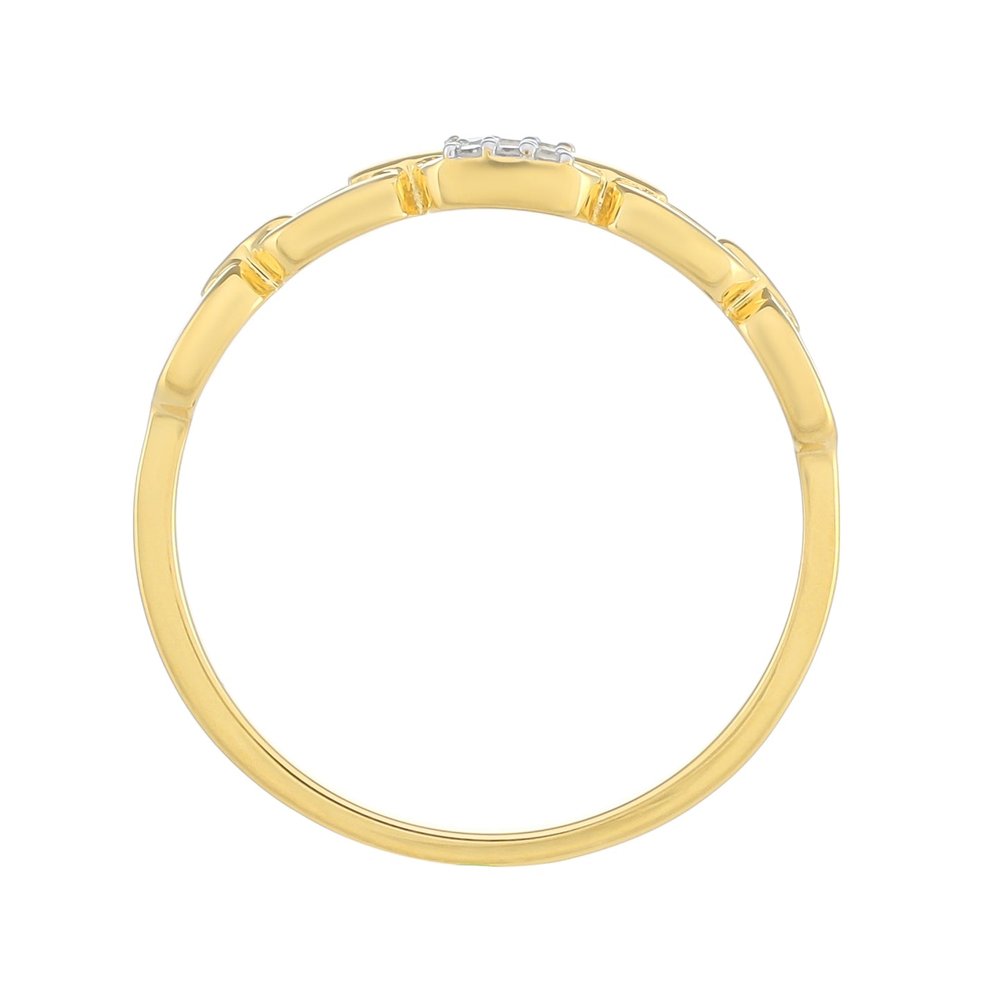 Anillo de Plata Bañada en Oro con Diamante blanco
