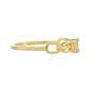 Anillo de Plata Bañada en Oro con Diamante blanco