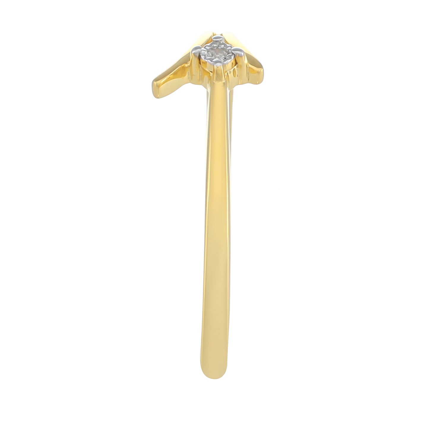 Anillo de Plata Bañada en Oro con Diamante blanco