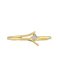 Anillo de Plata Bañada en Oro con Diamante blanco