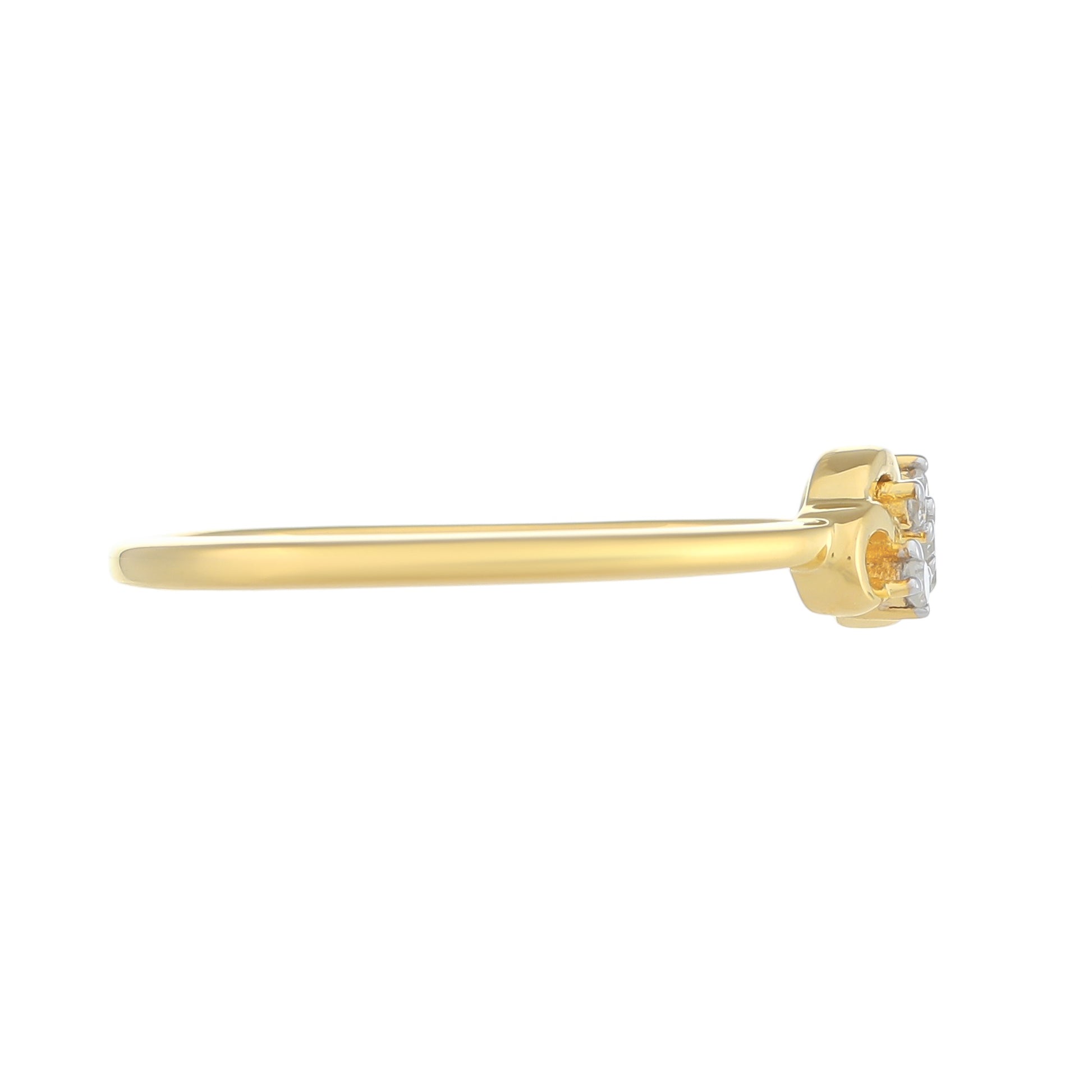 Anillo de Plata Bañada en Oro con Diamante blanco 2 