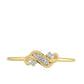 Anillo de Plata Bañada en Oro con Diamante blanco