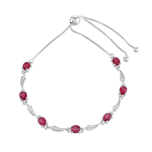 Pulsera de Plata con Rubí de Tailandia