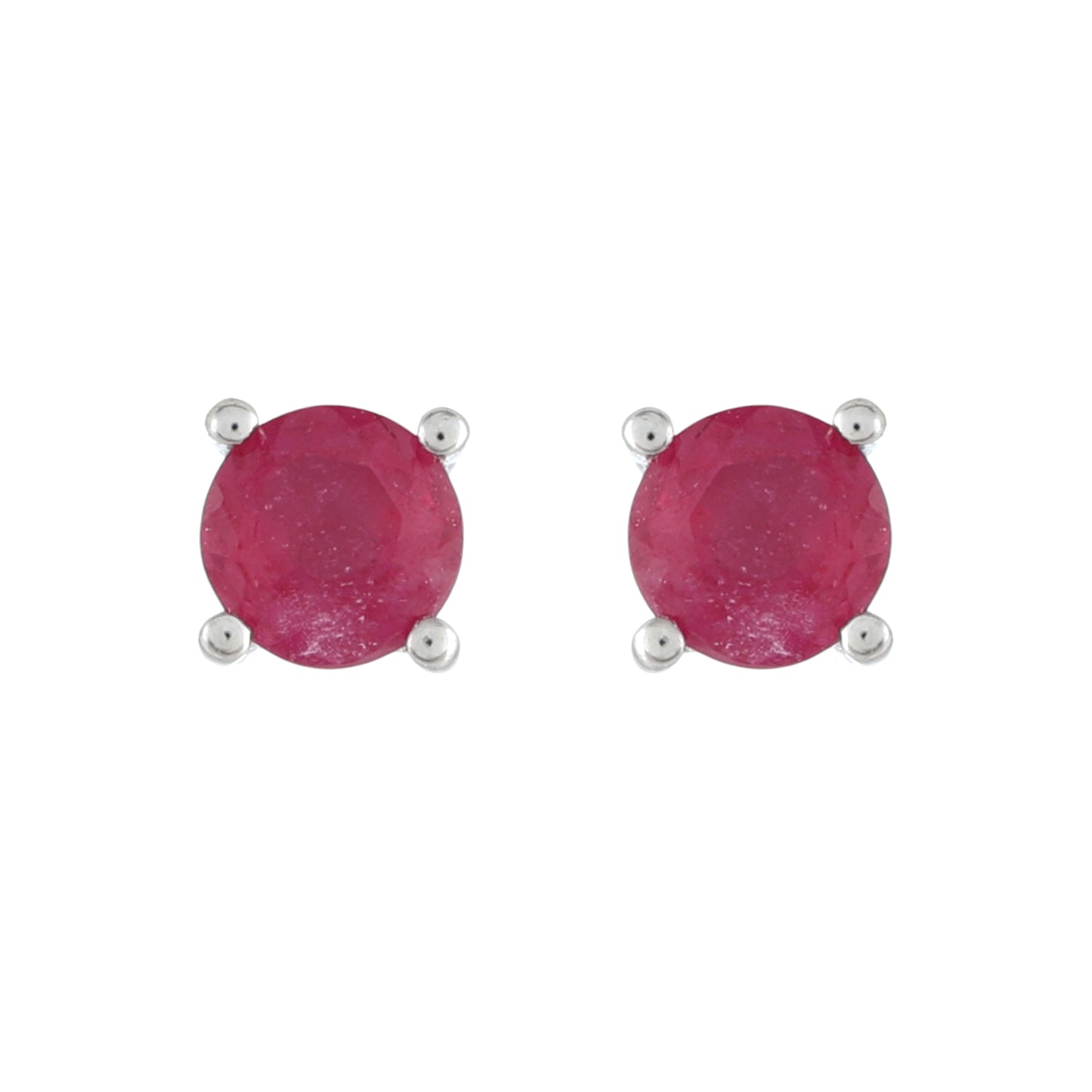 Pendientes de Plata con Rubí de Tailandia