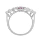 Anillo de Plata con Rubí de Tailandia y Topacio Blanco