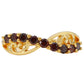 Anillo de Plata Bañada en Oro con Diamante Rojo