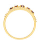 Anillo de Plata Bañada en Oro con Diamante Rojo