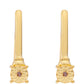 Conjunto de Plata Bañada en Oro con Diamante Rojo ( Pendientes +Anillo )