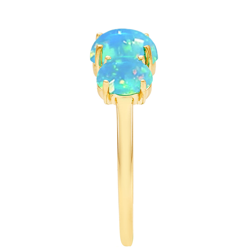 Anillo de Oro 9K con Ópalo Azul Paraiba de Etiopía