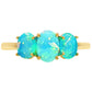 Anillo de Oro 9K con Ópalo Azul Paraiba de Etiopía