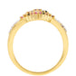 Anillo de Plata Bañada en Oro con Turmalina Arco Iris Pelmadulla y Topacio Blanco