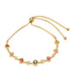 Pulsera de Plata Bañada en Oro con Turmalina Arco Iris Pelmadulla y Topacio Blanco