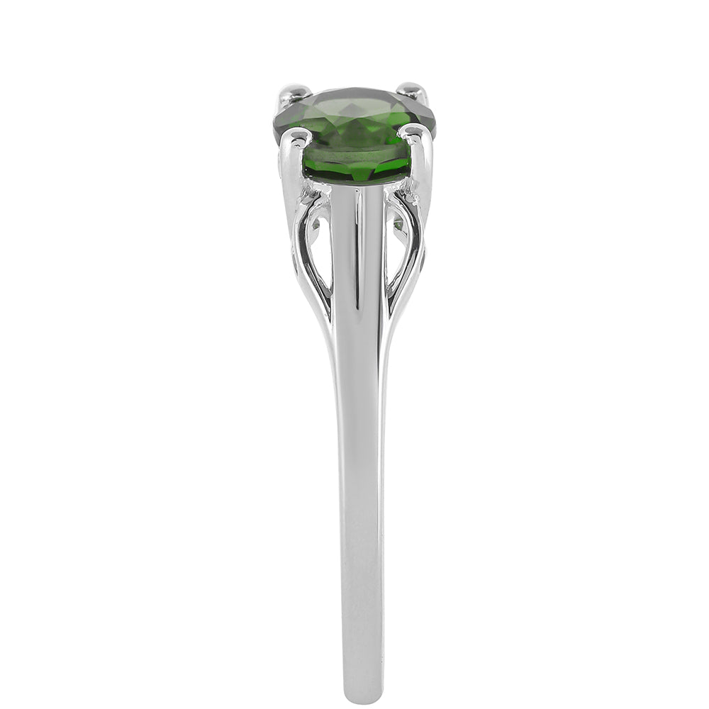Anillo de Plata con Diópsido de Cromo