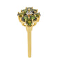 Anillo de Plata Bañada en Oro con Turmalina Verde y Zircón natural