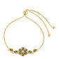 Pulsera de Plata Bañada en Oro con Turmalina Verde y Zircón natural