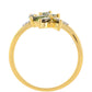 Anillo de Plata Bañada en Oro con Turmalina Verde y Zircón natural