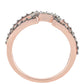 Anillo de Plata Bañada en Oro Rosa con Diamante Champagne y Diamante blanco