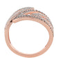 Anillo de Plata Bañada en Oro Rosa con Diamante Champagne y Diamante blanco