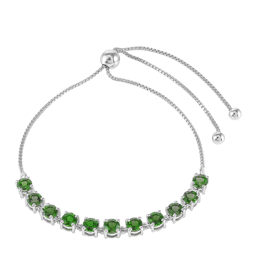 Pulsera de Plata con Diópsido de Cromo 1 