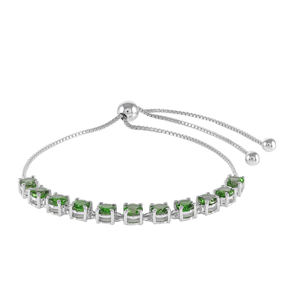 Pulsera de Plata con Diópsido de Cromo 2 