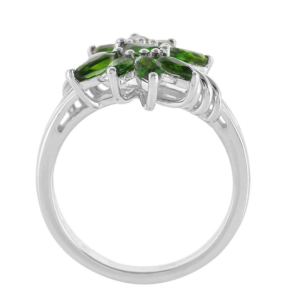 Anillo de Plata con Diópsido de Cromo