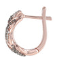 Pendientes de Plata Bañada en Oro Rosa con Diamante Champagne y Diamante blanco