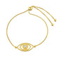Pulsera de Plata Bañada en Oro con Piedra Lunar Arco Iris