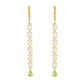 Pendientes de Plata Bañada en Oro con Piedra Lunar Arco Iris y Peridoto
