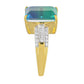 Anillo de Plata Bañada en Oro con Cuarzo Pavo Real y Topacio Blanco